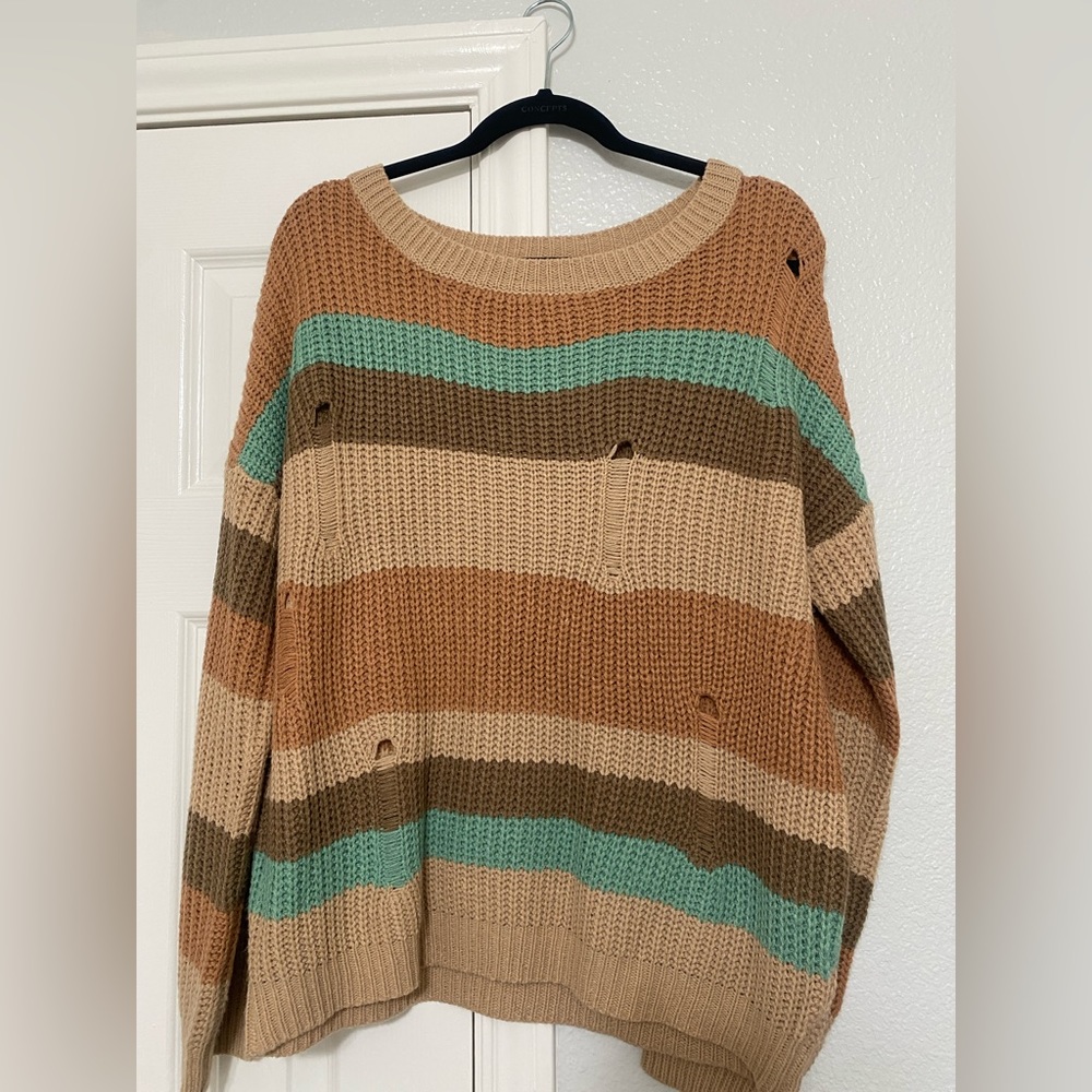 Pink Lily Distressed Sweater